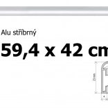 Alumínium keret kirakókhoz és plakátokhoz A2 59,4 × 42 cm – ezüst