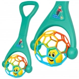 Gurítós játék rugalmas labdával és csörgő golyóval