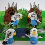 Fehér plüss hullámos papagáj – kulcstartó