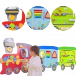 VIGA fa fali készségfejlesztő tábla, vonat formában