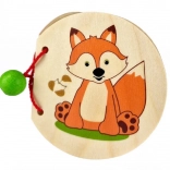 Fából készült képeskönyv rókával és erdei állatokkal