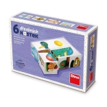 Fából készült képkockák gyerekeknek – kacsa, kutya, fa (6 kocka)