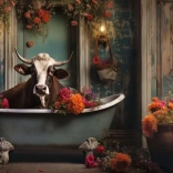 1000 darabos puzzle – tehén a kádban RAVENSBURGER