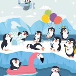 Fa puzzle aranyos pingvinekkel, 25 darab