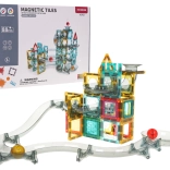 Mágneses építőkészlet golyópályához, 88 darab