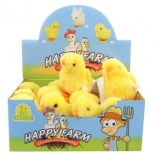 ugráló, felhúzható plüss–műanyag csibe 9 × 8 × 6 cm