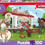 SCHMIDT puzzle Schleich tábortűz a lakóautónál 100 darab + figura