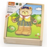 Viga fa logikai puzzle Öltöztesd fel a macit – kislány