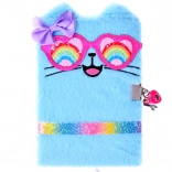 Plüss napló zárral Kék Cica