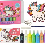 unicorn DIY 8 színű üvegmatrica készlet csillogással