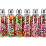 Műanyag gyöngyök zsinórral dobozkában – színmix