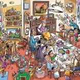 Puzzle COBBLE HILL DoodleTown: Boldog Hálaadás 1000 darab